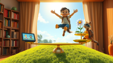 Healthy Balance Between Cartoons & Outdoor Play